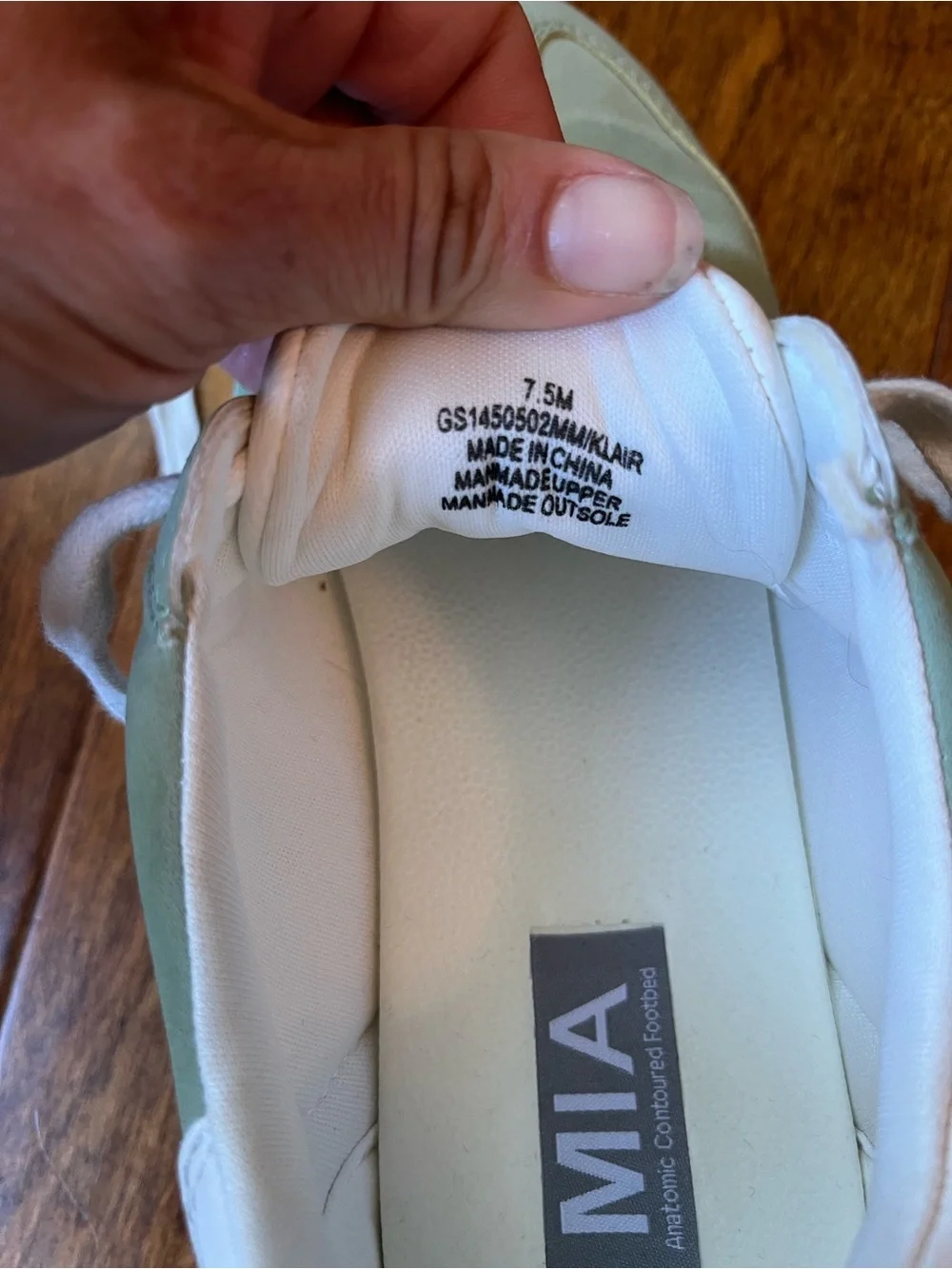 MIA Mint Green and White Low-Profile Sneakers